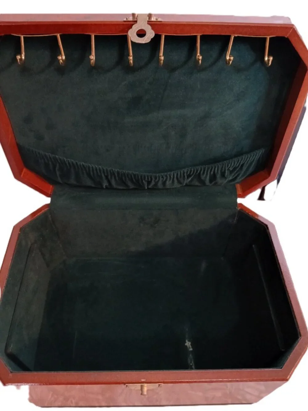 Vintage Burlwood Enamel Jewelry Box